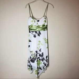 green asymmetrical dress